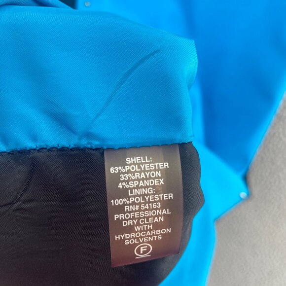 Calvin Klein Dress Womens 6 Blue Colorblock Sheath Rivet Studded Career Office - Picture 7 of 10